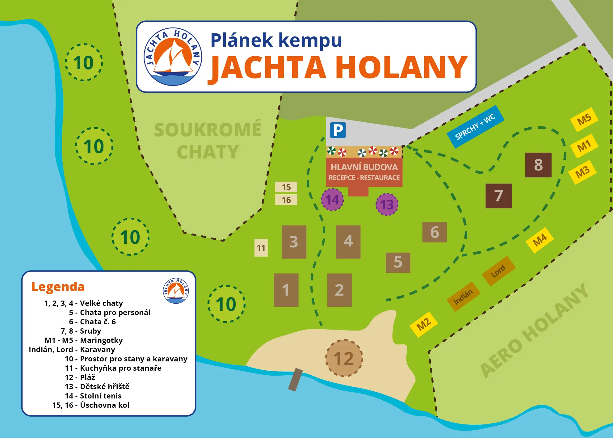 Plánek kempu Jachta Holany 2021