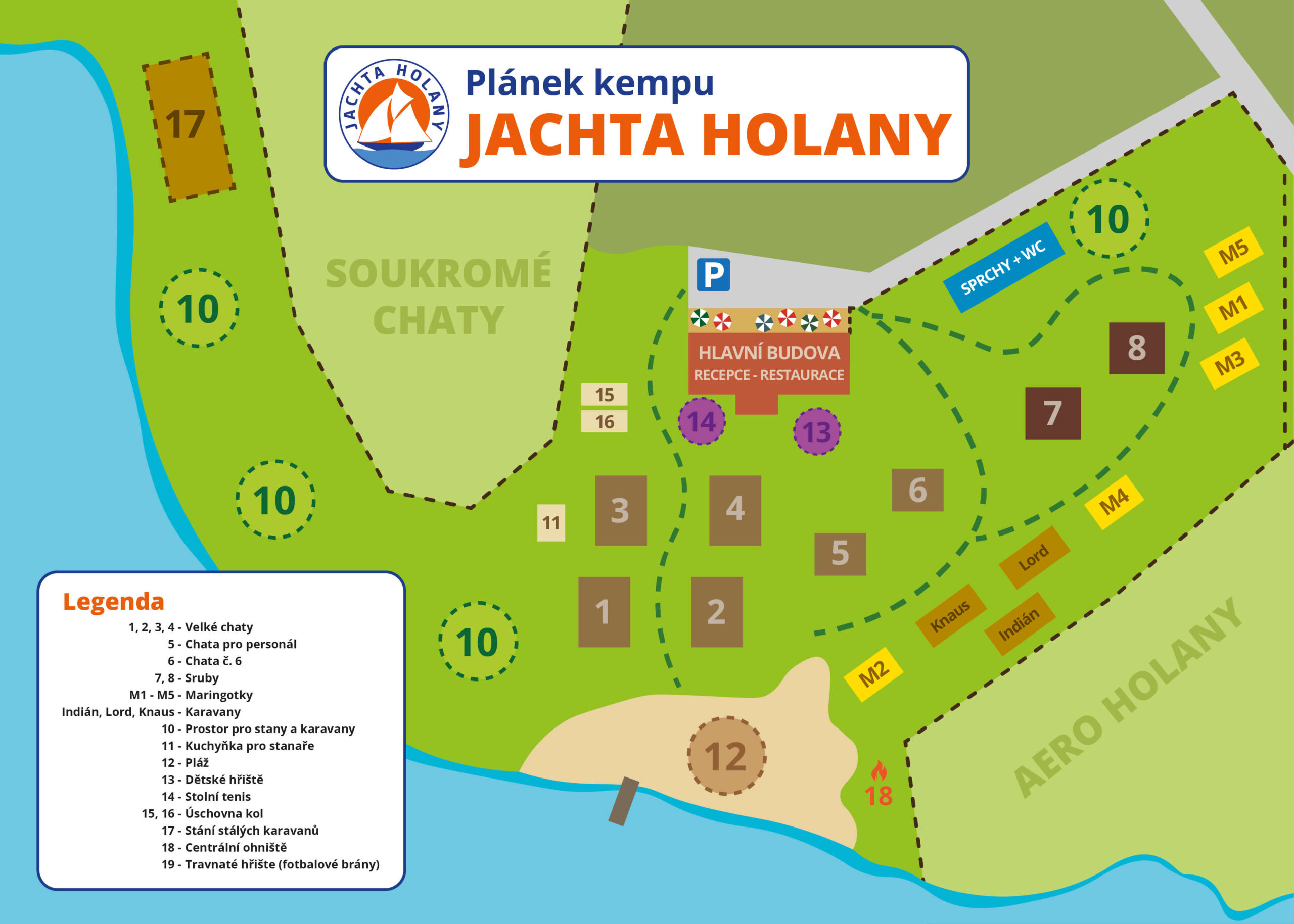 Jachta Holany plánek kempu 2023